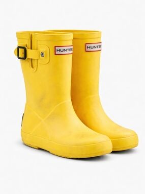 Hunter Kids Yellow Rain Boots Size 10 Original Short Waterproof Rubber